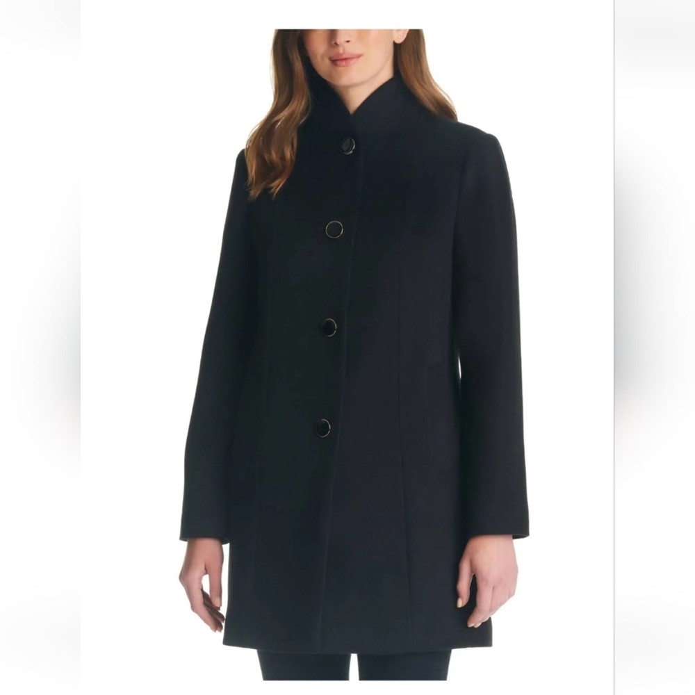 Kate Spade New York Stand Collar Coat In Black Size XS